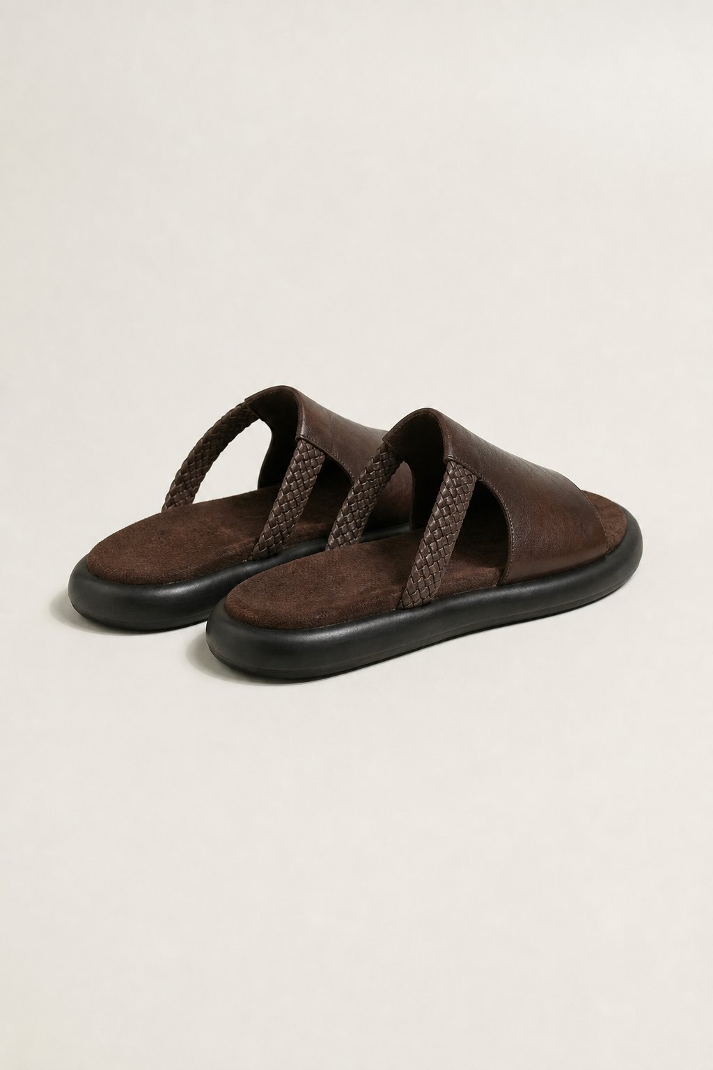 Vienna Italian Leather Flats — Brown, studio product shot
