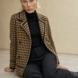 Vionne Houndstooth Knit Jacket — Camel, banana_republic product shot