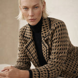 Vionne Houndstooth Knit Jacket — Camel, banana_republic product shot