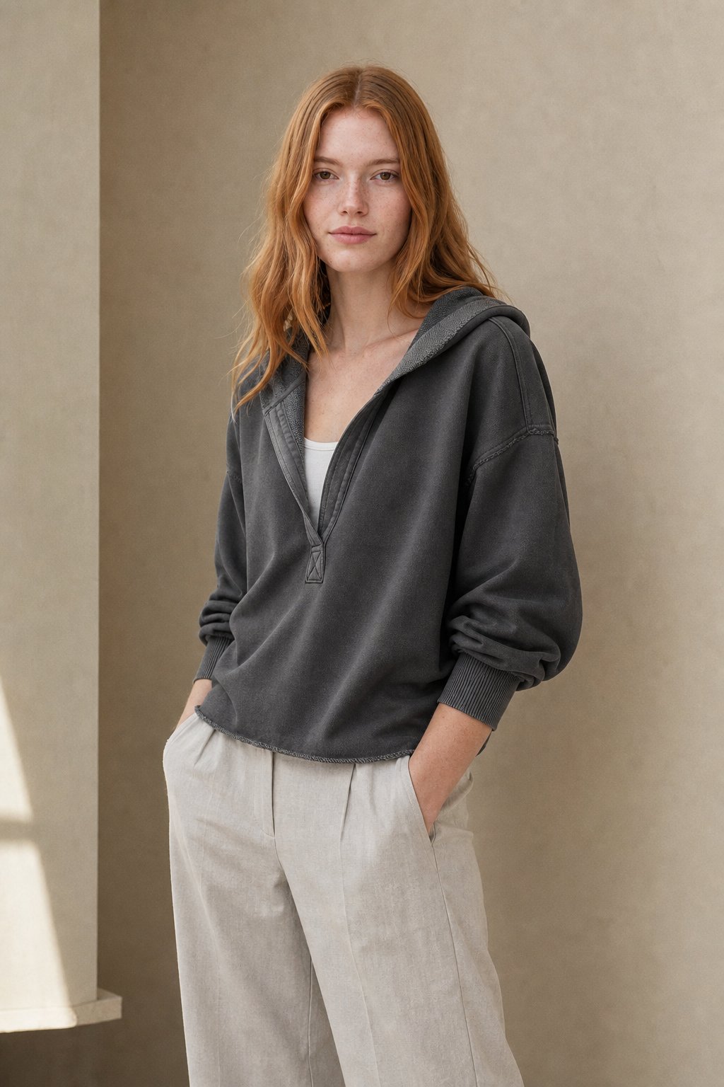 Weekender Comfort Hoodie — Gray, banana_republic product shot