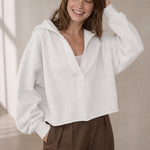 Weekender Comfort Hoodie — White, banana_republic product shot
