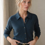 Windsor Polo Cardigan — Navy, banana_republic product shot