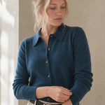 Windsor Polo Cardigan — Navy, banana_republic product shot