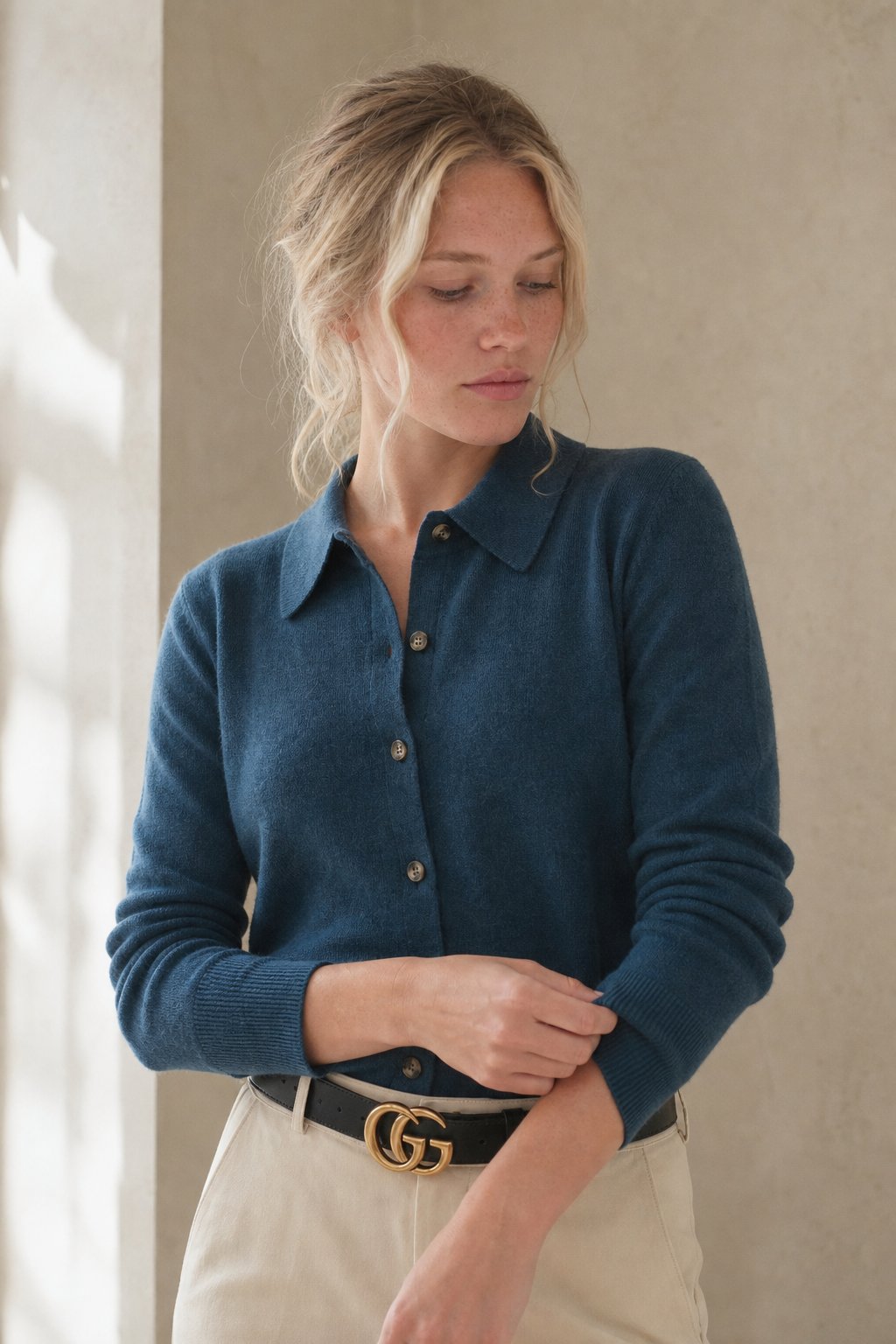 Windsor Polo Cardigan — Navy, banana_republic product shot