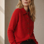 Windsor Polo Cardigan — Red, banana_republic product shot