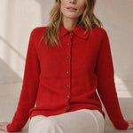 Windsor Polo Cardigan — Red, banana_republic product shot