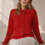 Windsor Polo Cardigan — Red, banana_republic product shot