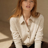 Windsor Polo Cardigan — Gray, banana_republic product shot