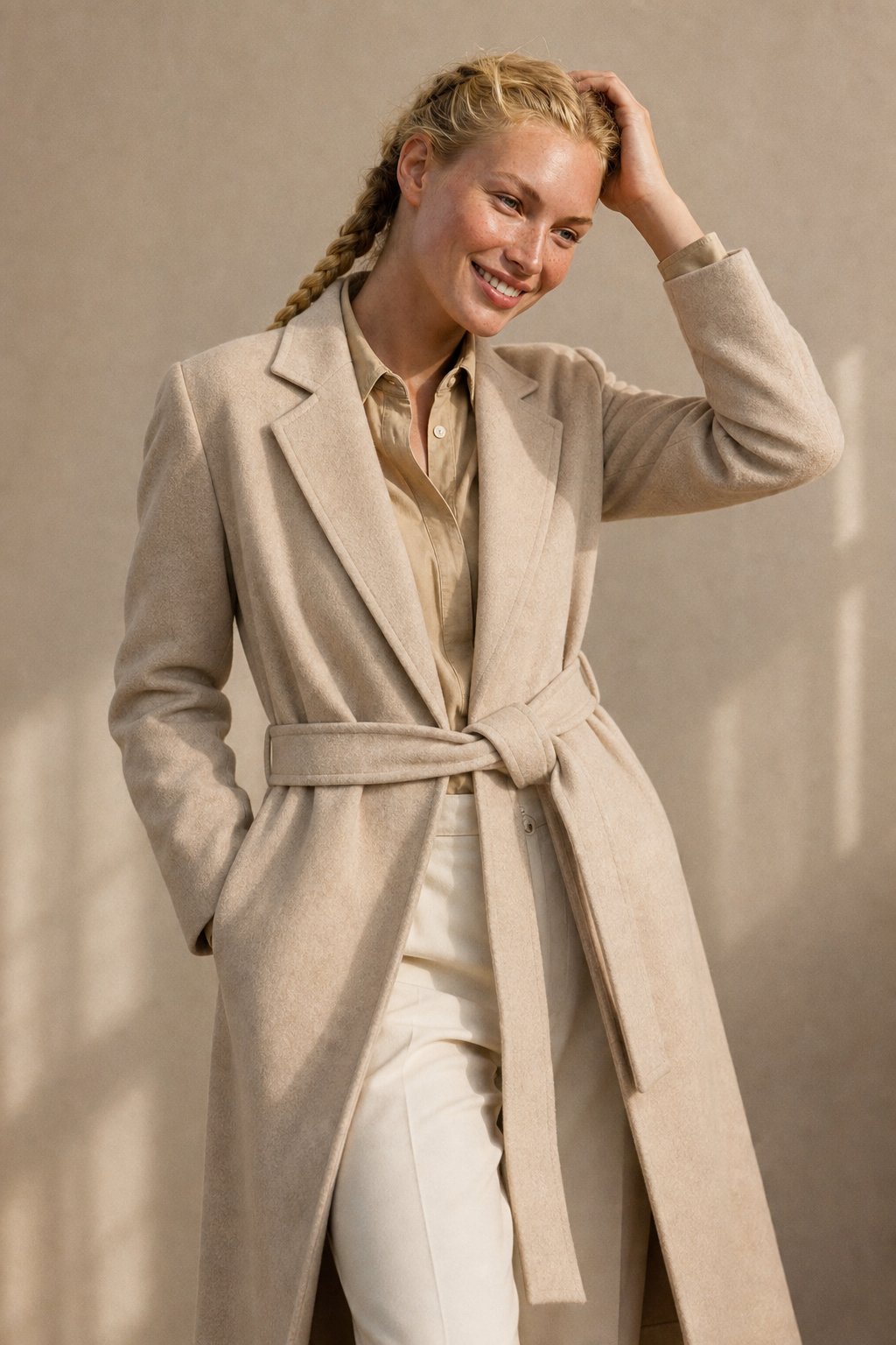 Winter Cinch Woolen Coat — Ivory, banana_republic product shot