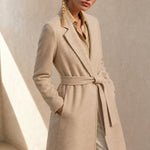 Winter Cinch Woolen Coat — Ivory, banana_republic product shot