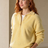 Women's 100% Wool Knit Hoodie Sweater Casual — Yellow, banana_republic product shot