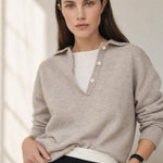 Women's 100% Wool Knit Hoodie Sweater Casual — White, banana_republic product shot