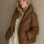 Women's Classic Hooded Down Puffer — Brown, banana_republic product shot