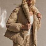 Women's Classic Hooded Down Puffer — Crème, banana_republic product shot