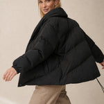 Women's Classic Hooded Down Puffer — Black, banana_republic product shot