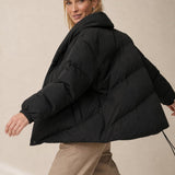 Women's Classic Hooded Down Puffer — Black, banana_republic product shot