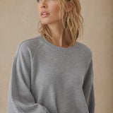 Women's Cotton Sweatshirt Loose Lantern Sleeve Pullover — Gray, banana_republic product shot