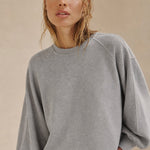 Women's Cotton Sweatshirt Loose Lantern Sleeve Pullover — Gray, banana_republic product shot