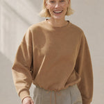 Women's Oversized Cotton Hoodie Pullover Streetwear — Brown, banana_republic product shot