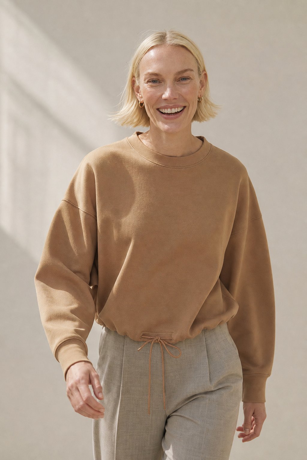 Women's Oversized Cotton Hoodie Pullover Streetwear — Brown, banana_republic product shot