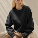 Women's Oversized Cotton Hoodie Pullover Streetwear — Black, banana_republic product shot