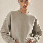 Women's Oversized Cotton Hoodie Pullover Streetwear — Gray, banana_republic product shot