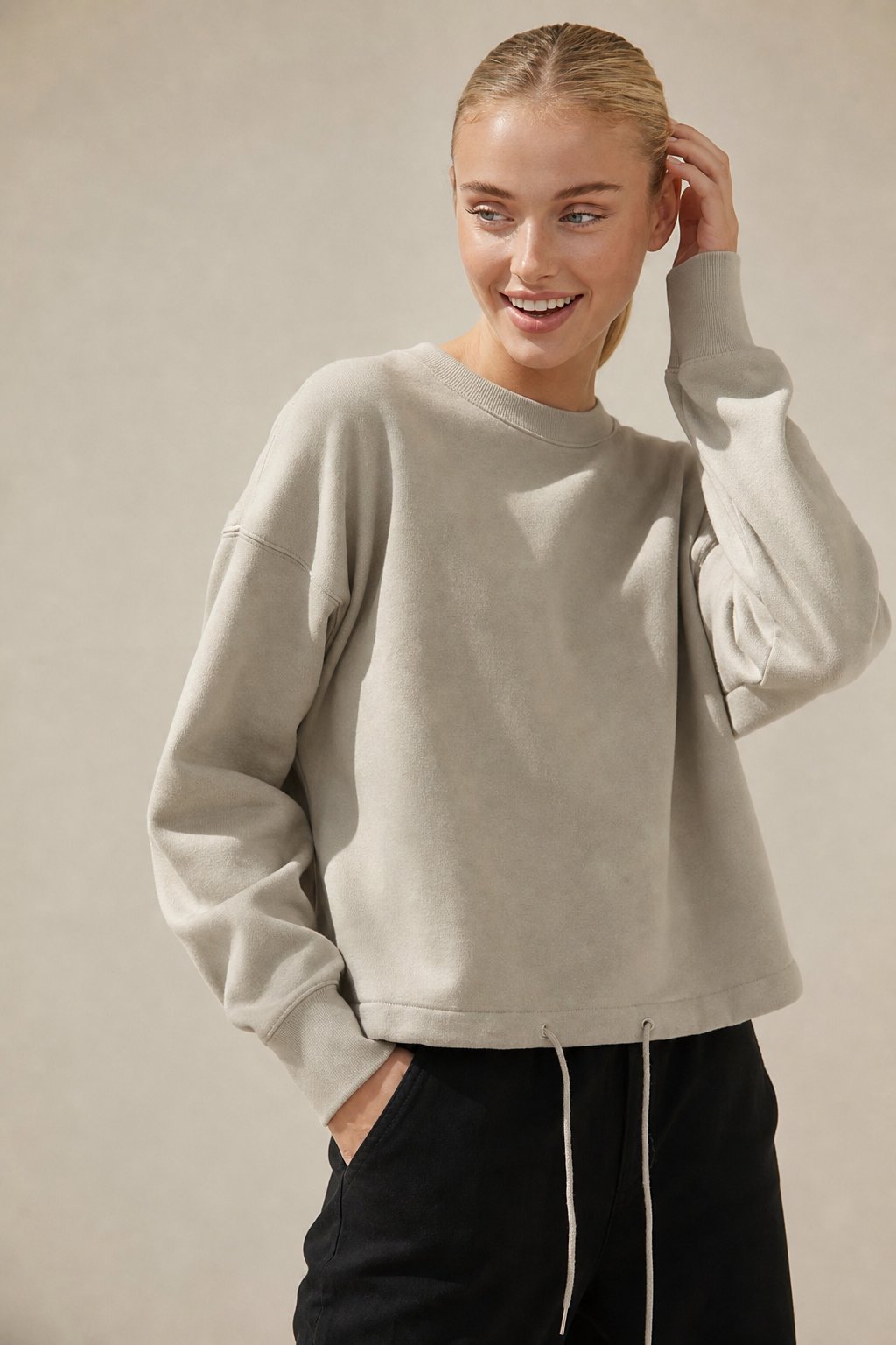 Women's Oversized Cotton Hoodie Pullover Streetwear — Gray, banana_republic product shot