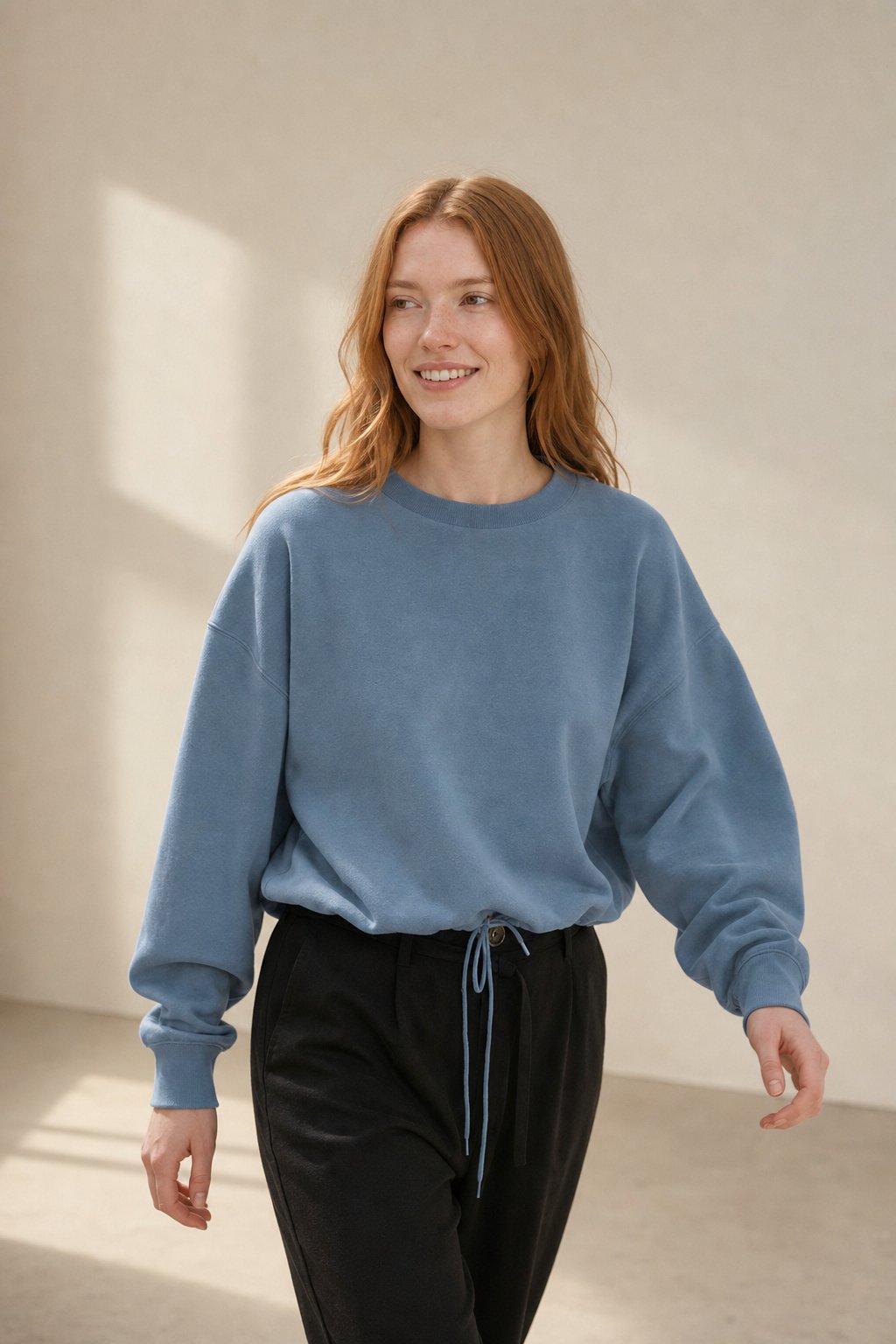 Women's Oversized Cotton Hoodie Pullover Streetwear — Sky, banana_republic product shot