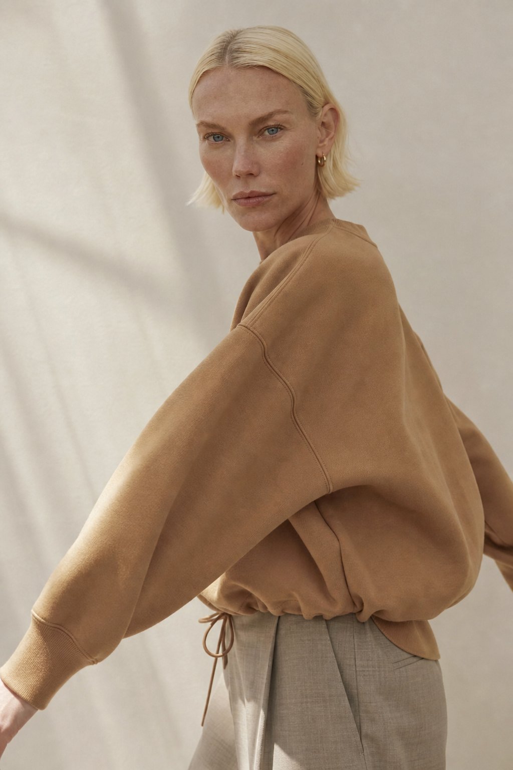Women's Oversized Cotton Hoodie Pullover Streetwear — Brown, banana_republic product shot