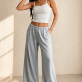 Women's Wide Leg Jogger Pants Drawstring Loose Fit — Gray, banana_republic product shot