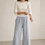 Women's Wide Leg Jogger Pants Drawstring Loose Fit — Gray, banana_republic product shot