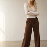 Women's Wide Leg Jogger Pants Drawstring Loose Fit — Brown, banana_republic product shot
