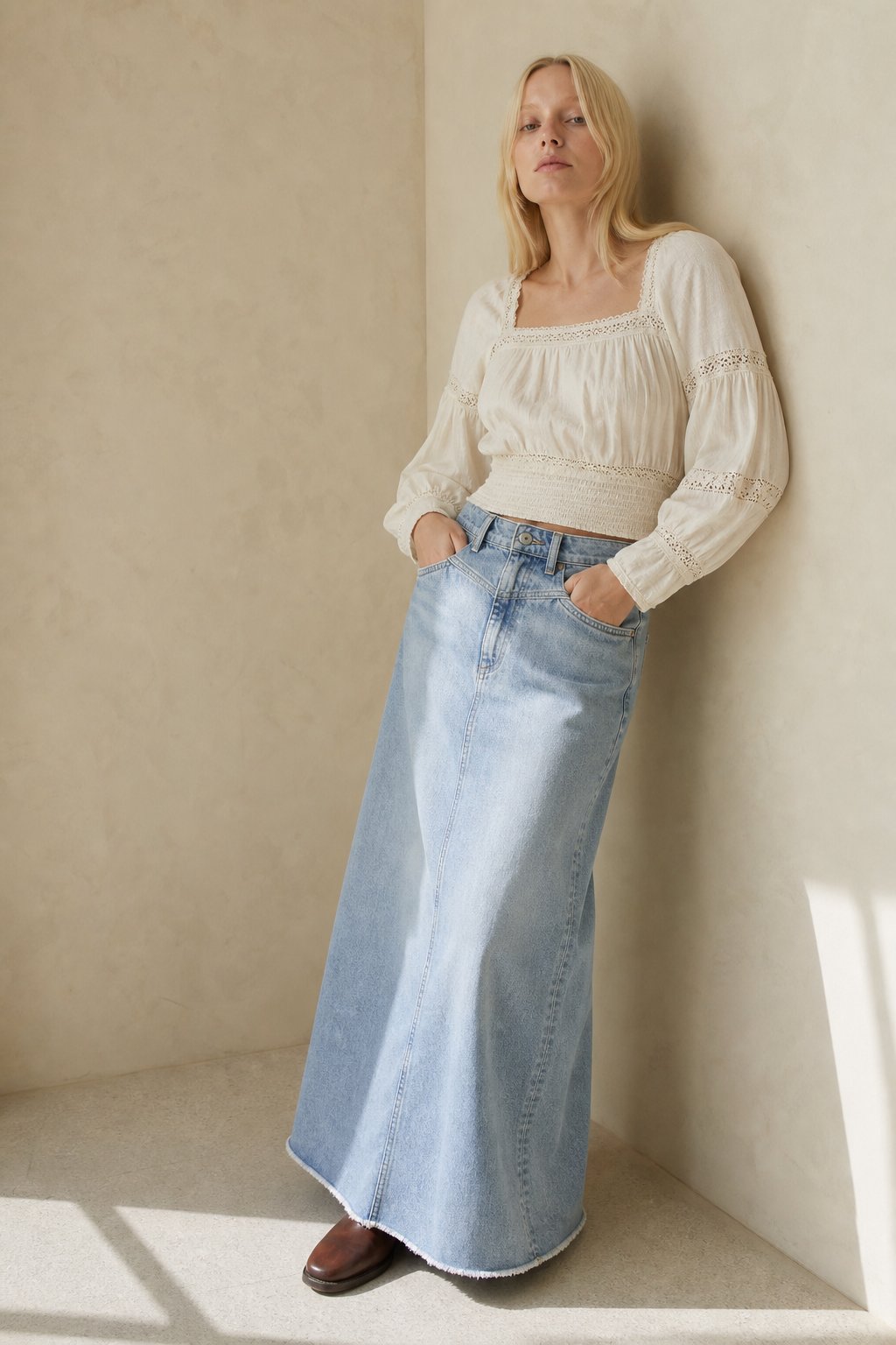 Womens Vintage Denim Skirt Jeans — Blue, banana_republic product shot