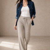 Wool Knitted Wide Leg Pants — Camel, banana_republic product shot