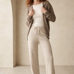 Wool Knitted Wide Leg Pants — Beige, banana_republic product shot