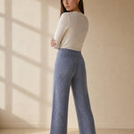Wool Knitted Wide Leg Pants — Gray, banana_republic product shot
