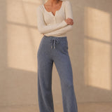Wool Knitted Wide Leg Pants — Gray, banana_republic product shot