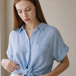 Zürich Blouse — Sky, banana_republic product shot