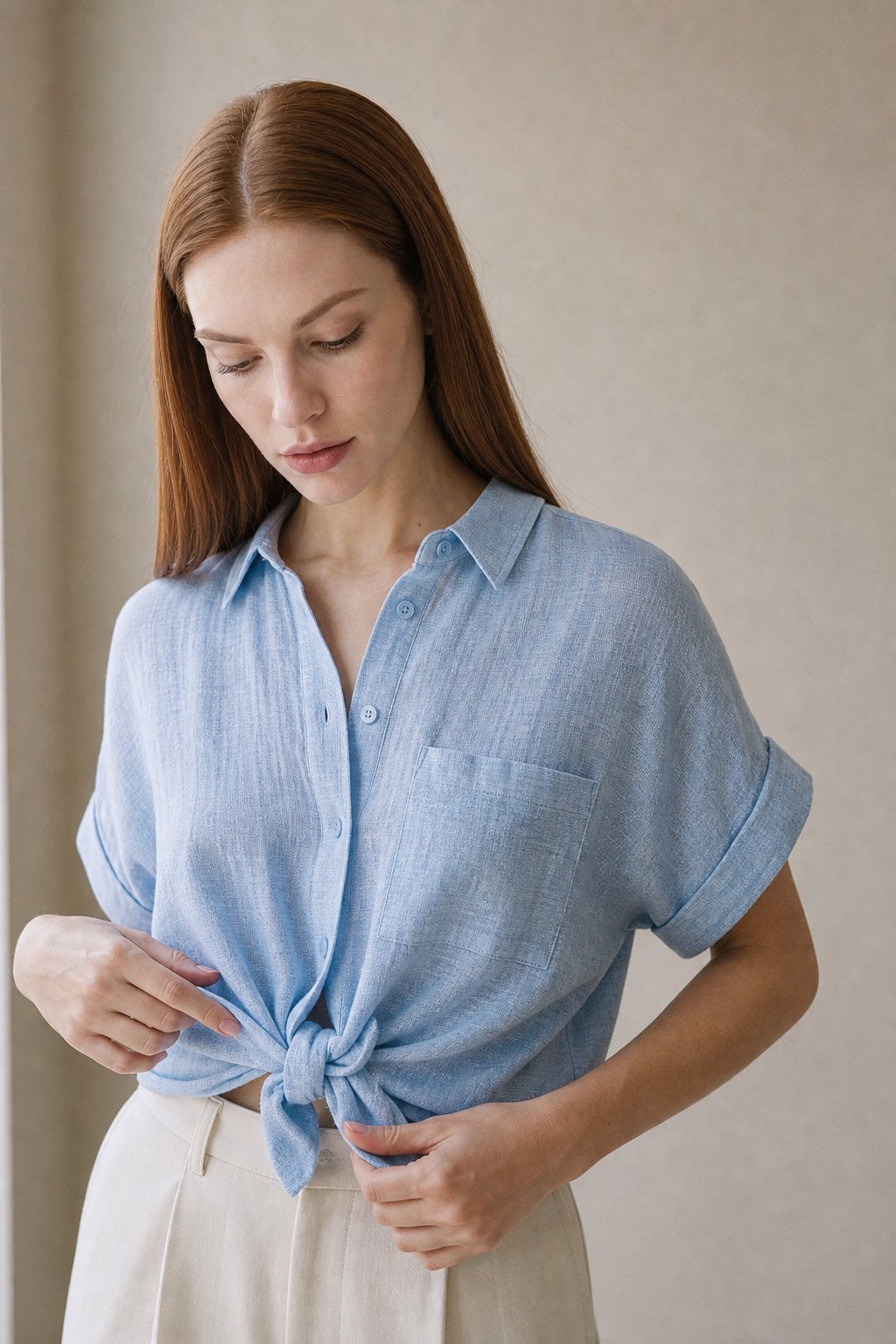 Zürich Blouse — Sky, banana_republic product shot
