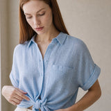 Zürich Blouse — Sky, banana_republic product shot