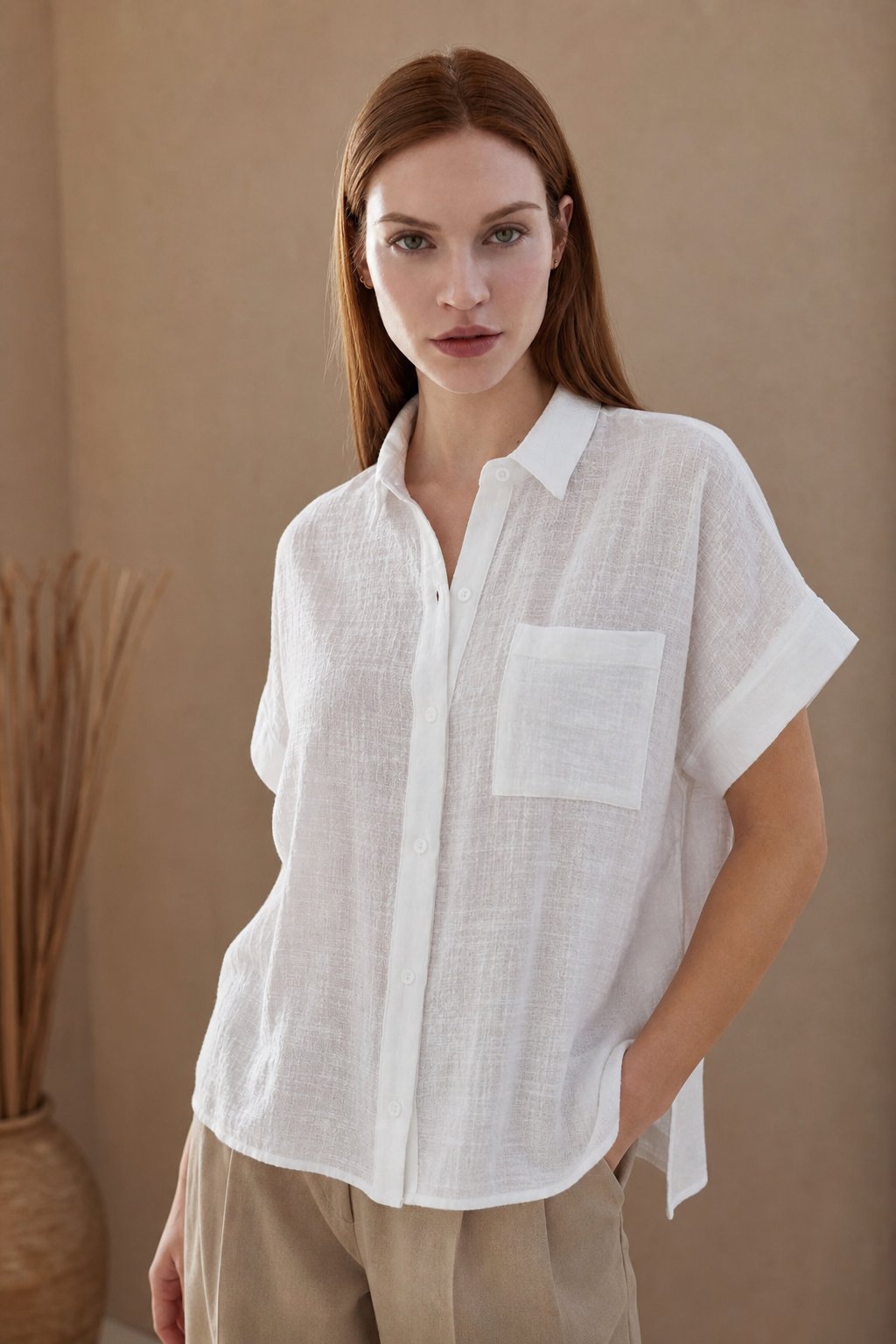 Zürich Blouse — White, banana_republic product shot