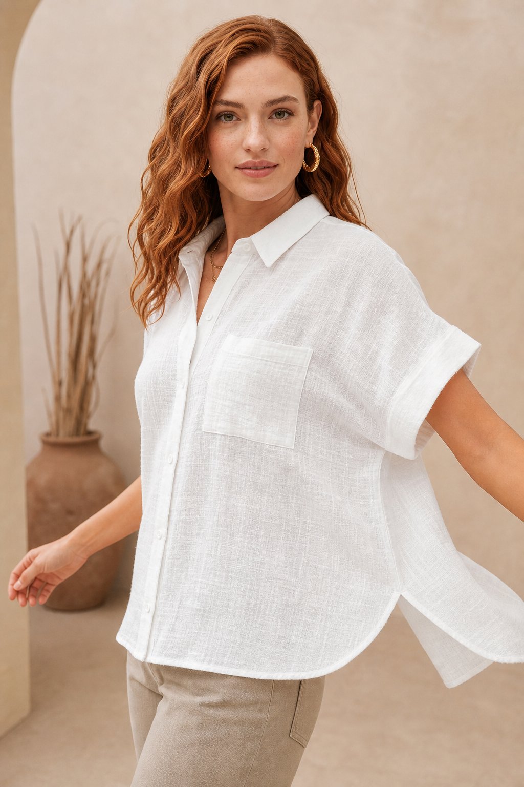 Zürich Blouse — White, banana_republic product shot